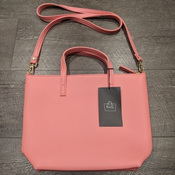NWT Rooty Pink Leather Handbag from South Korea - Picture 2 of 6